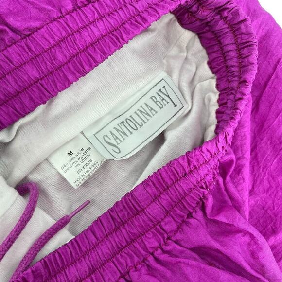 Vintage 80’s 90’s Santolina Bay Running Pants Fuchsia Nylon Medium - Picture 9 of 9